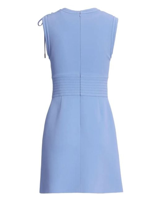 Elie Saab Blue Lace-Up Mini Dress