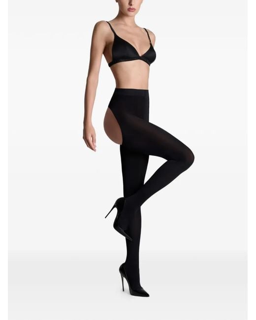 Maison Close Black Backless Tights
