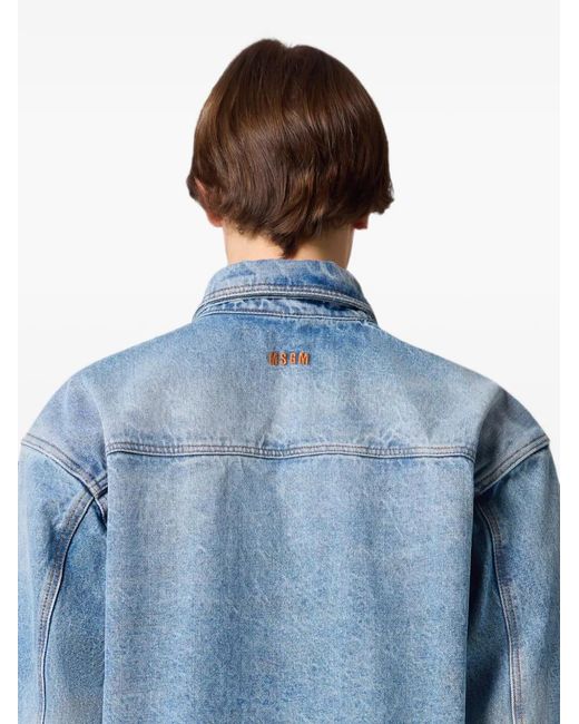Camicia Denim di MSGM in Blue da Uomo