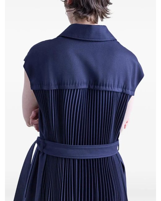 FFORME Blue Lennox Pleated Trench Coat