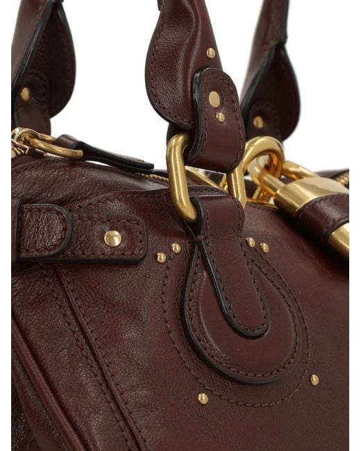 Chloé Brown Paddington Tote Bag mit Nieten
