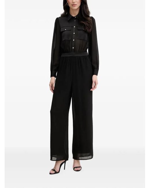 Morgan Black Long-Sleeve Jumpsuit