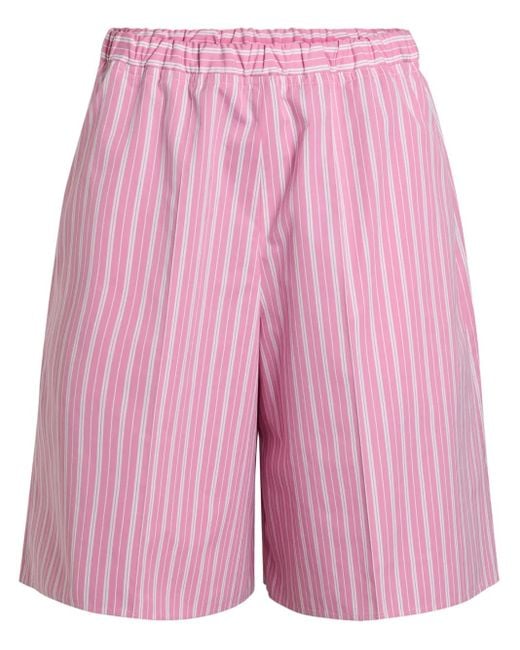 Patou Pink Striped Longline Shorts