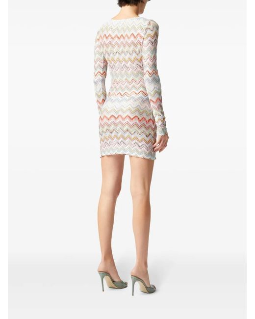 Missoni ジグザグ ミニドレス White