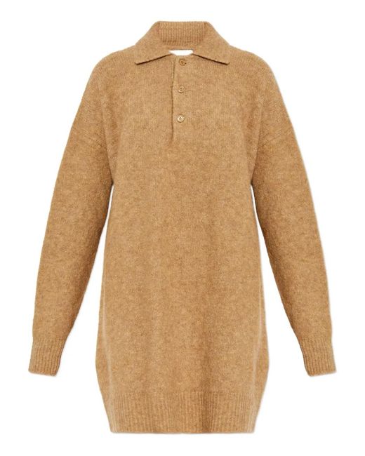 AMI Natural Kleid Mit Geknöpftem Kragen