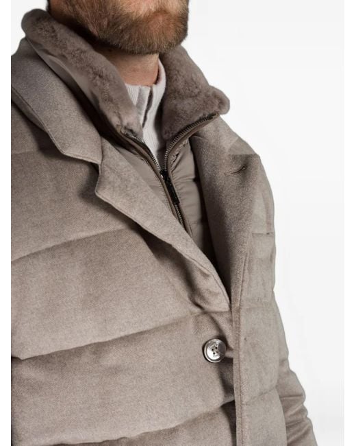 Moorer Gray Dalton Buttoned-Up Padded Jacket for men