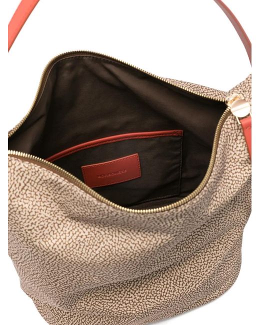 Borbonese White Printed Strap Tote Bag