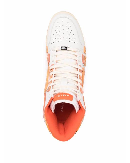Amiri Pink Skel-Top Hi Bandana High-Top Sneakers for men