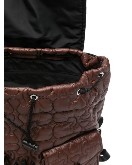 Ganni Brown Quilted Re-Tech Backpack