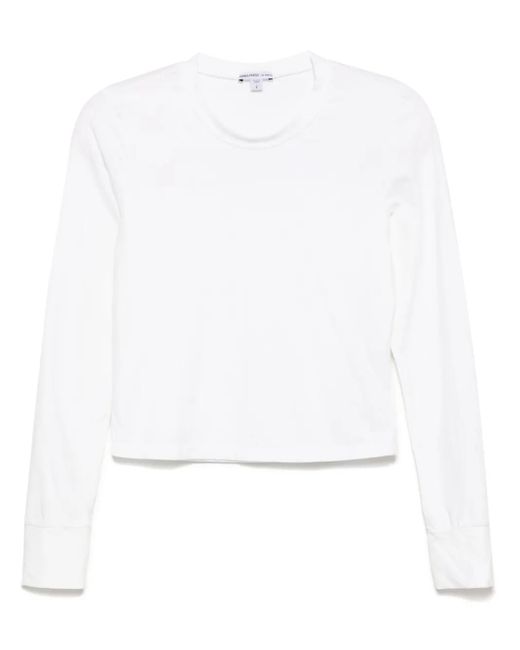 James Perse クロップド ロングtシャツ White