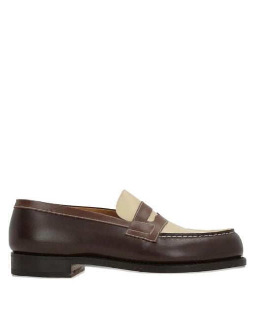 J.M. Weston Brown 180 Panelled Loafers for men