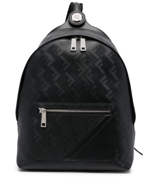 Fendi Black Chiodo Shadow Leather Backpack for men
