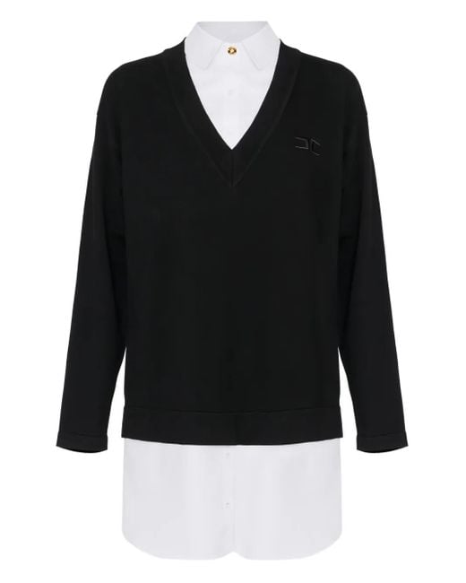 Elisabetta Franchi Black Layered Sweater Dress