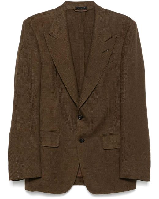 メンズ Tom Ford バスケットウィーブ ジャケット Brown