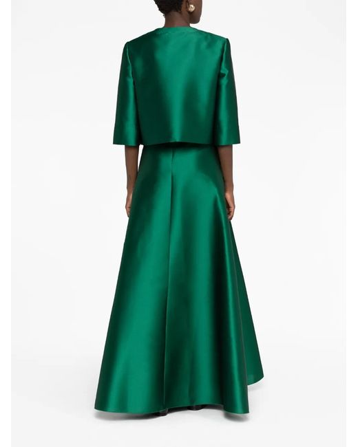 Alberta Ferretti Green Cropped Satin Jacket