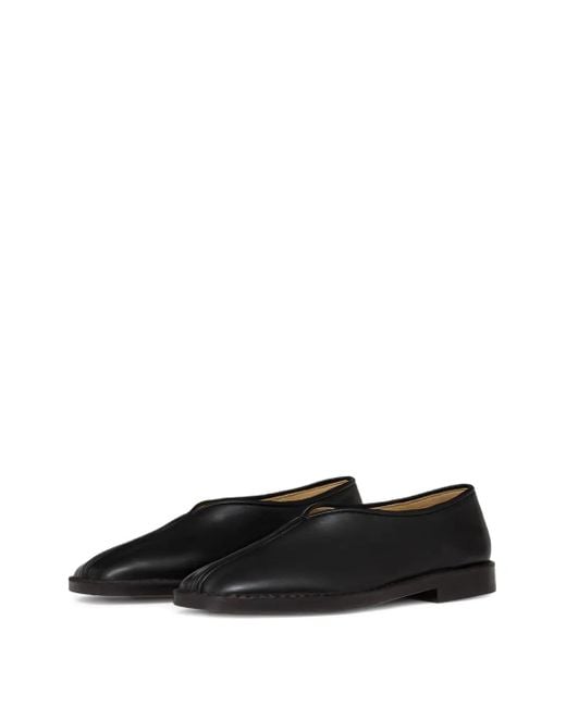 Lemaire Black Flat Piped Slippers
