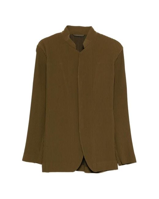 Homme Plissé Issey Miyake Green Blazer À Design Plissé for men
