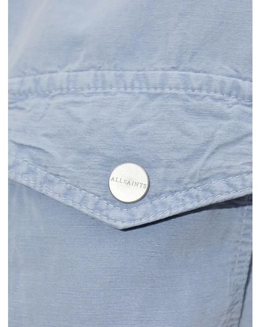 AllSaints Blue Elasticated-Waist Short-Sleeve Shirt