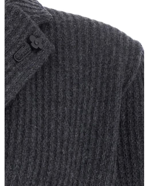Lardini Black Ribbed Two-Button Blazer Cardigan for men