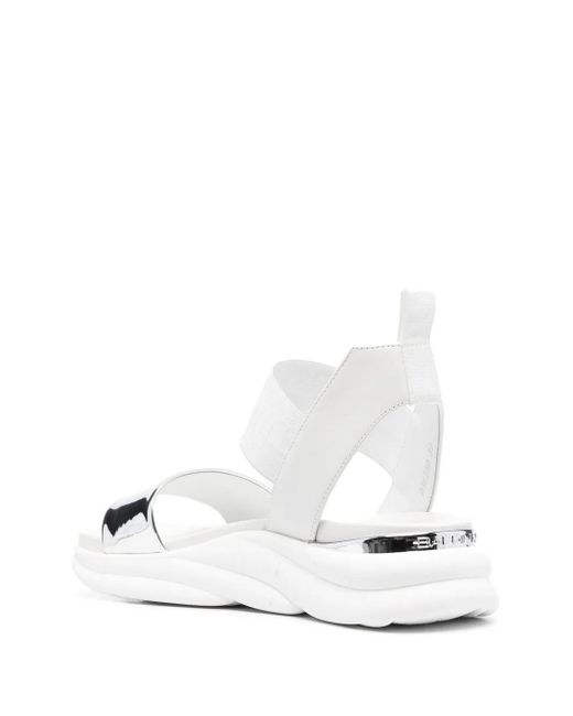 Baldinini White Metallic-Strap Detail Sandals