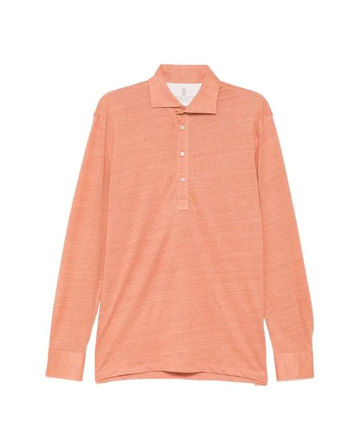 Brunello Cucinelli メンズ ピンク ポロシャツ 【公式通販】