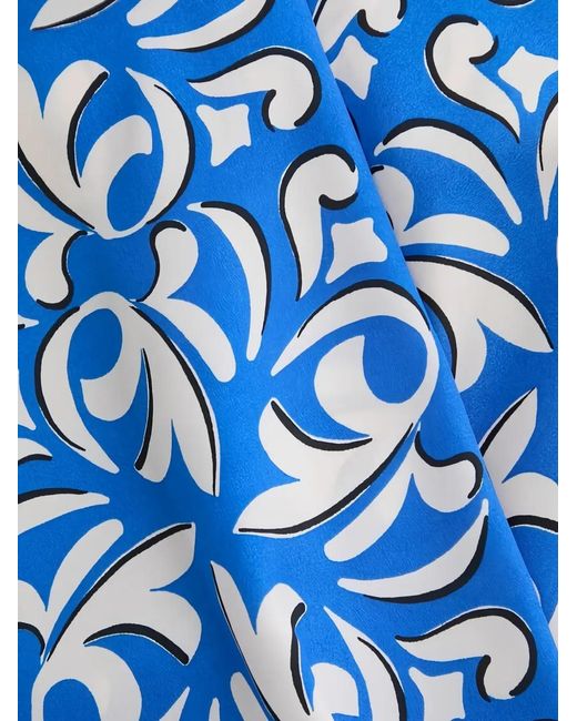 Morgan Blue V-Neck Printed Top