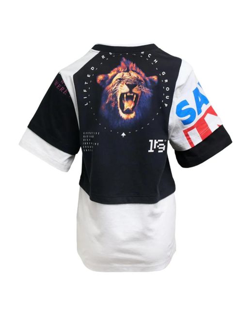 MARINE SERRE Blue Layered T-shirt