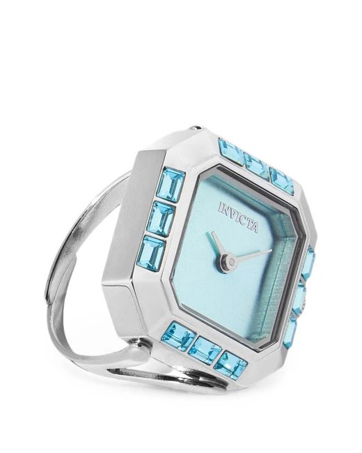 INVICTA WATCH Blue Mini Angel Crystal-Embellished 21.5Mm Ring Watch