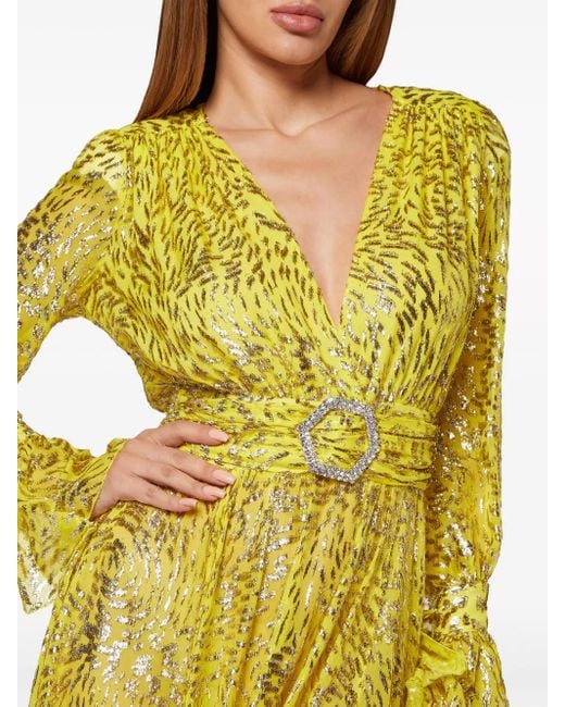 Philipp Plein Yellow Maxi Dress