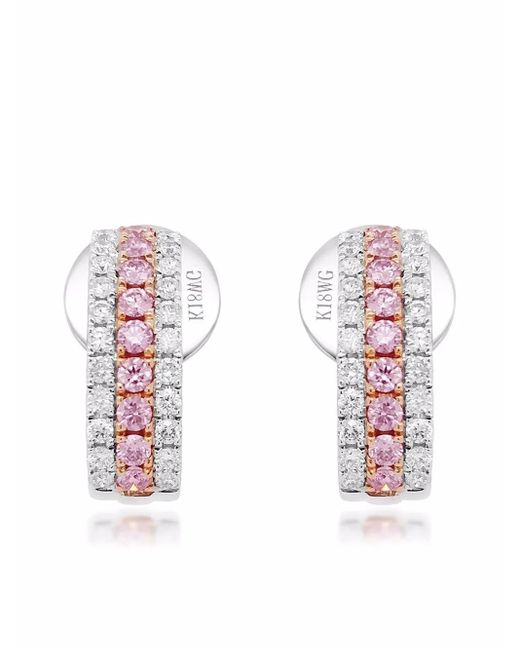 HYT Jewelry 18Kt Witgouden Argyle Stud Oorbellen Met Diamant in het White