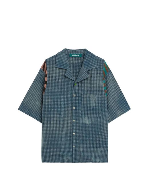 Barrow Blue Check Short-Sleeve Shirt for men
