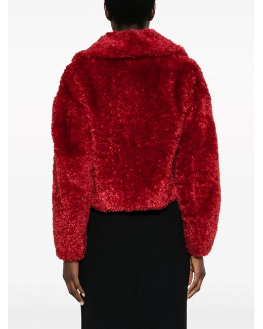 Herno Red Cropped-Jacke Aus Faux Fur