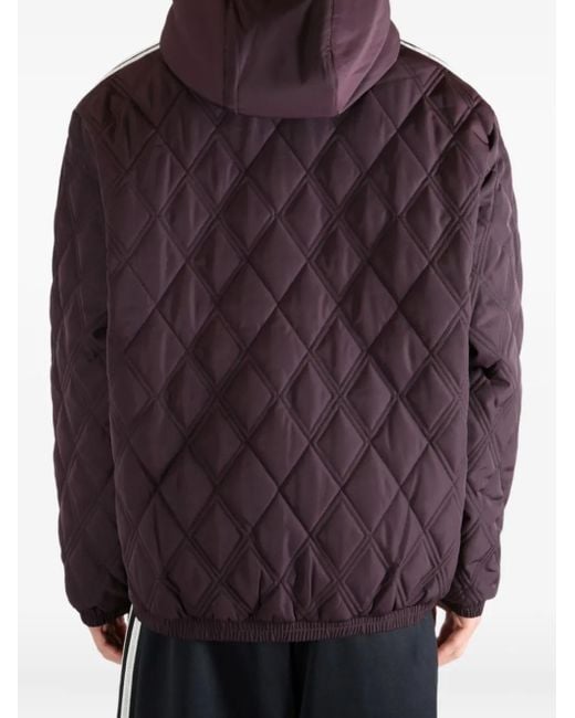 Adidas Purple Quilted Hooded Jacket