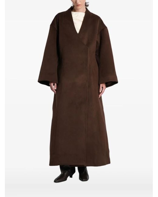 Entire studios Brown Wrap-Front Double-Breasted Coat