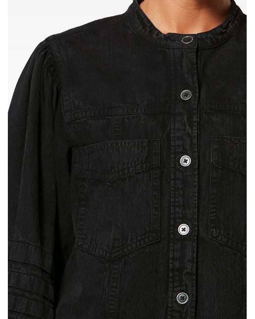 Isabel Marant Black Mileda Patch-Pocket Shirt