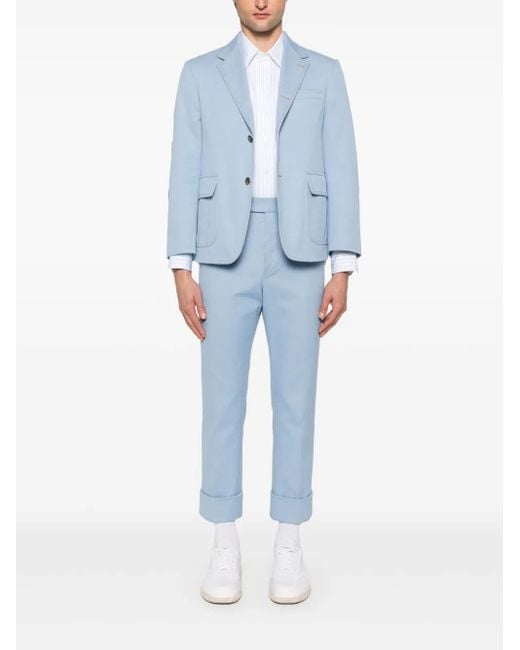 Thom Browne Blue Adjustable-Strap Trousers for men