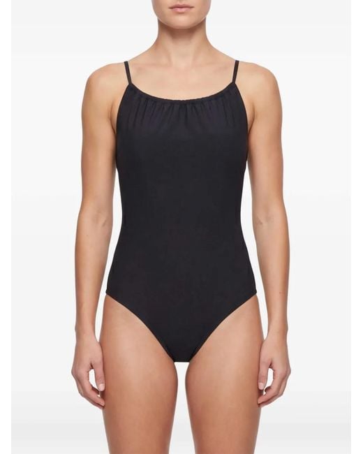 Totême Black Drawstring-Neck Swimsuit