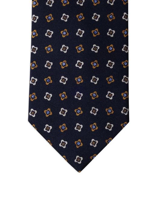 Hackett Blue Geometric-Pattern Silk Tie for men