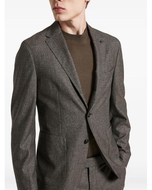 Peserico Gray Patch-Pocket Two-Button Blazer for men