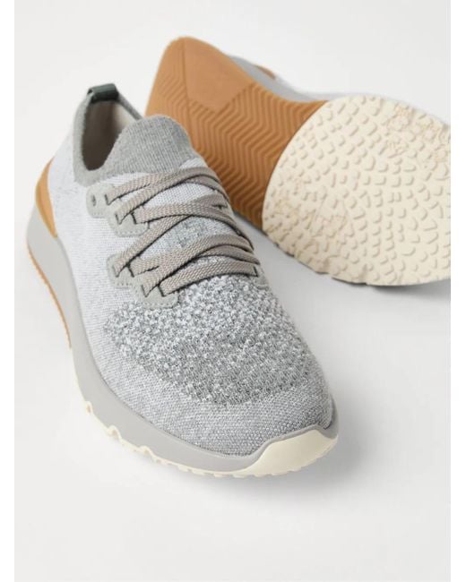 メンズ Brunello Cucinelli ニット スニーカー Gray