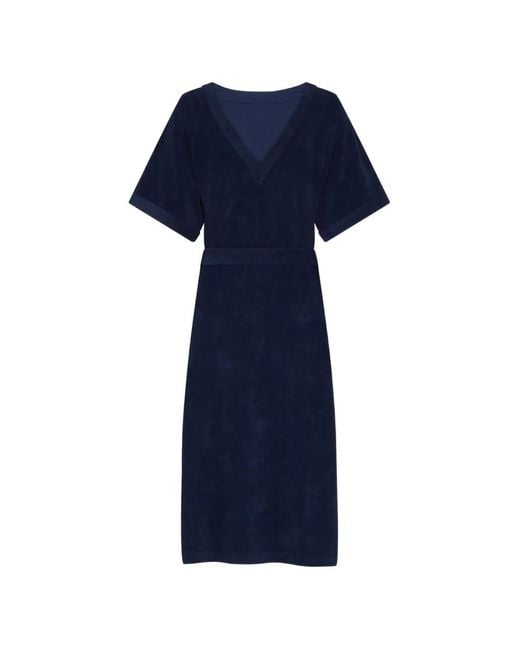 Vilebrequin Blue Terry-Cloth V-Neck Dress