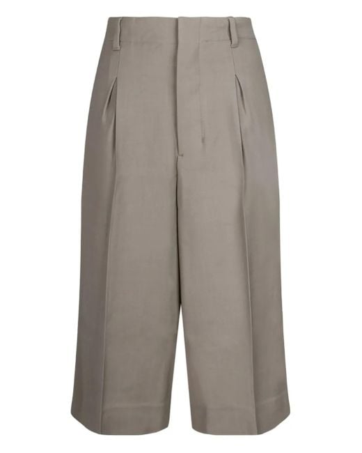 AMI Natural Taupe Tailored Knee Shorts