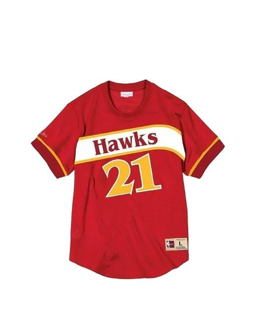 Mitchell & Ness Red Atlanta Hawks Dominique Wilkins T-Shirt for men