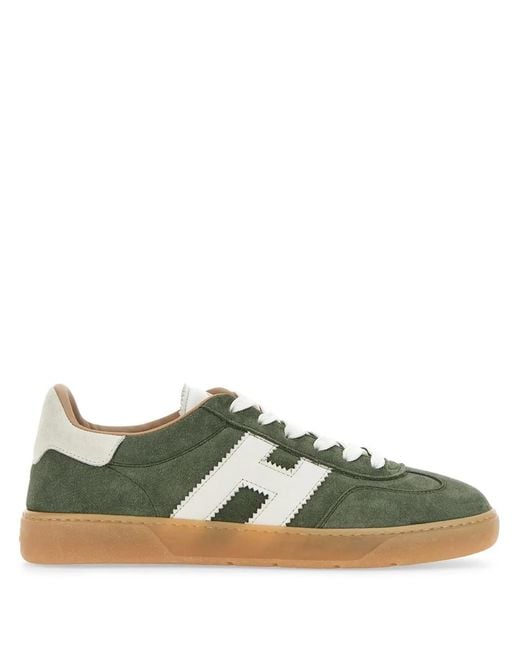 Hogan Green Calf Leather And Suede Cool Sneakers for men