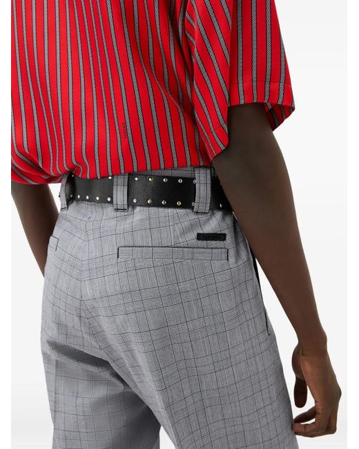 Versace Gray Prince Of Wales Wool Pants for men
