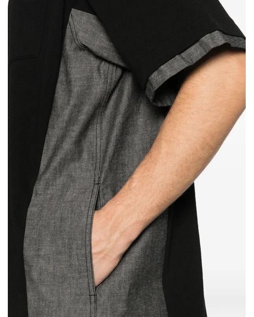 Sacai Black Pocket Colour-Block T-Shirt for men