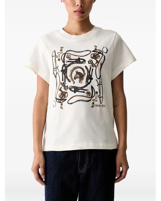 Farm Rio White Graphic-Print T-Shirt
