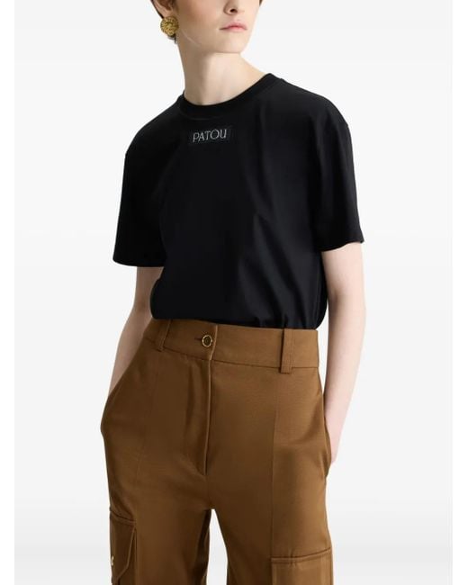Patou Black Short-Sleeved Logo T-Shirt
