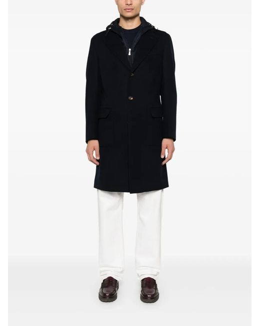 Eleventy Black Panelled Coat for men