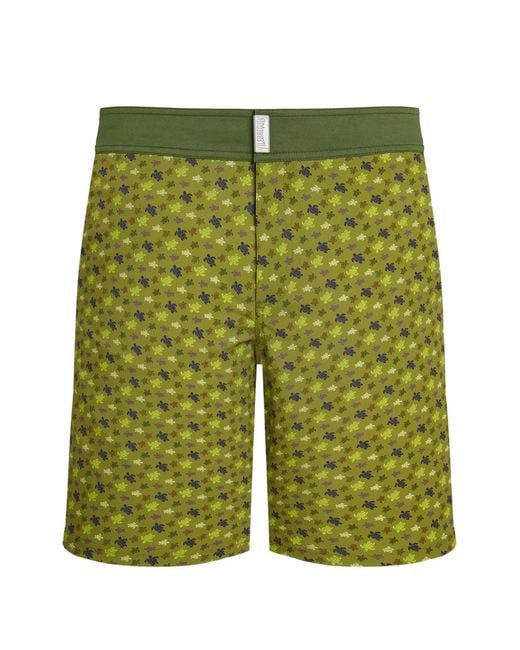 Vilebrequin Green Turtle-Pattern Swim Shorts for men